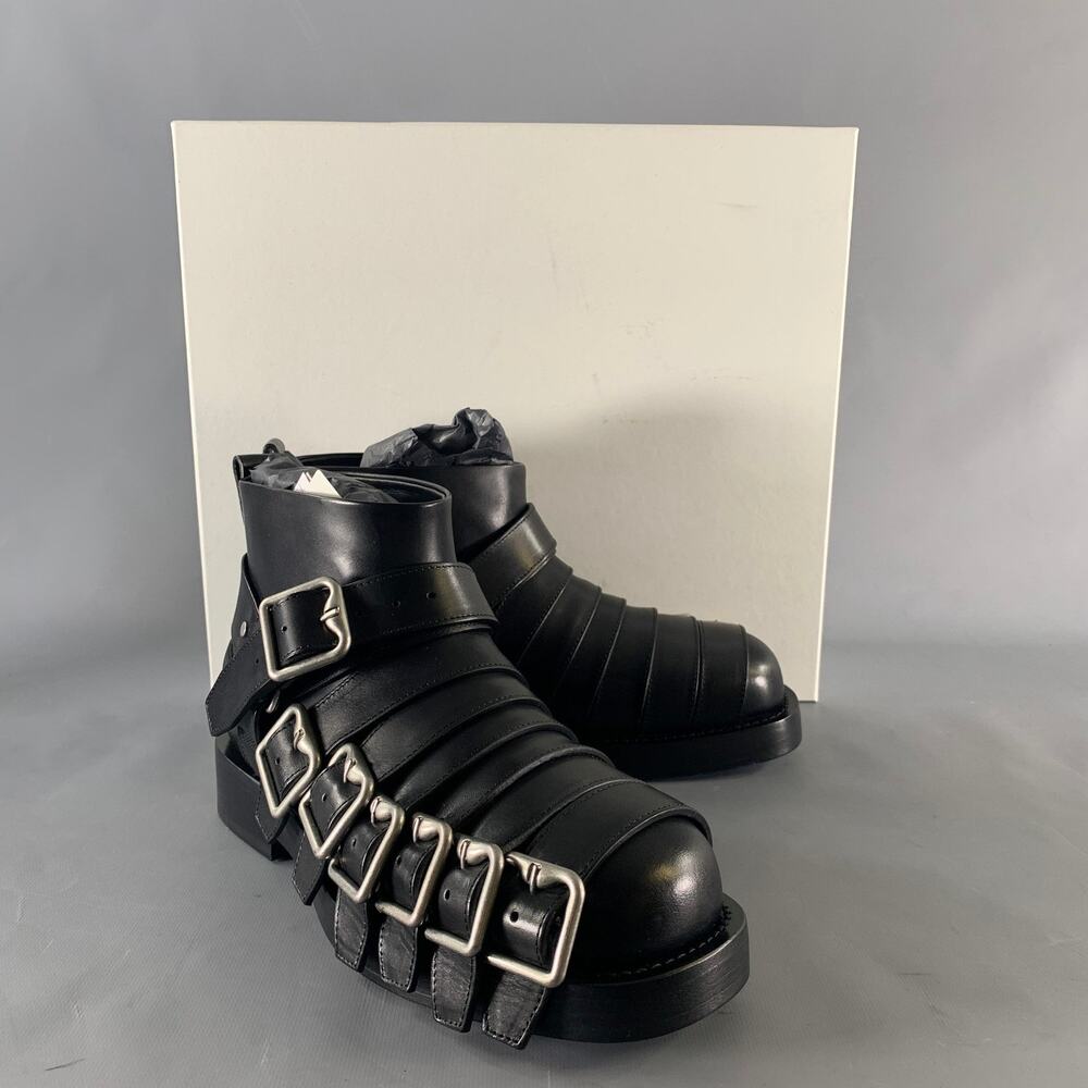 BURBERRY Size 7 Black Leather Pull On Boots - Picture 8 of 9